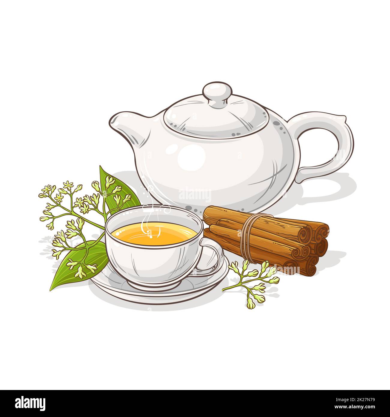 cinnamon tea illustration Stock Photo