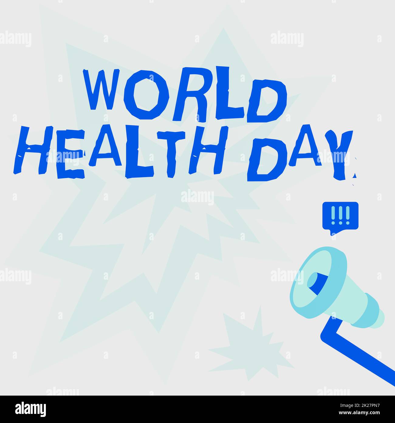 Inspiration showing sign World Health Day. Business approach global health awareness day celebrated every year on 7 April Megaphone Drawing With Lightning Wave Sound Making Loud Announcement. Stock Photo