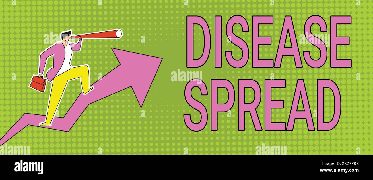 Sign displaying Disease Spread. Concept meaning Direct transfer of a
