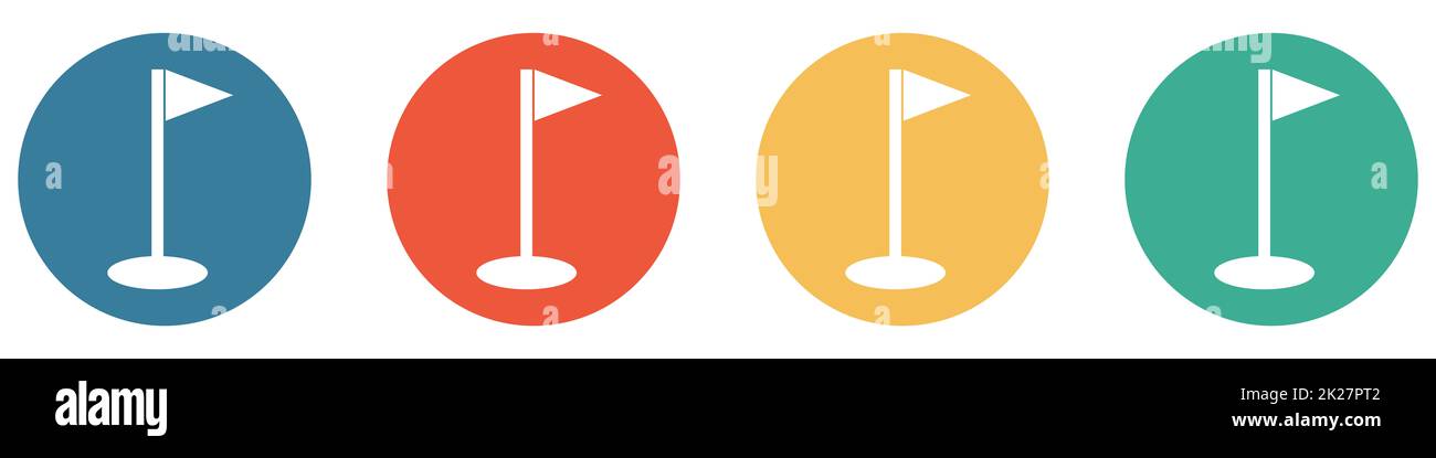 Golf Course Rides Button Colorful Banner with 4 Buttons: Golf Course Stock Photo - Alamy