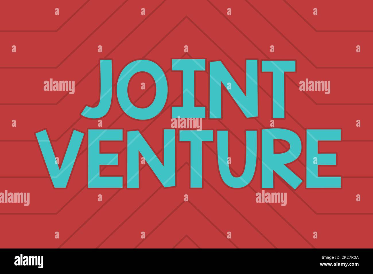 Conceptual display Joint Venture. Word for business partnership invested jointly by two or more companies Line Illustrated Backgrounds With Various Shapes And Colours. Stock Photo