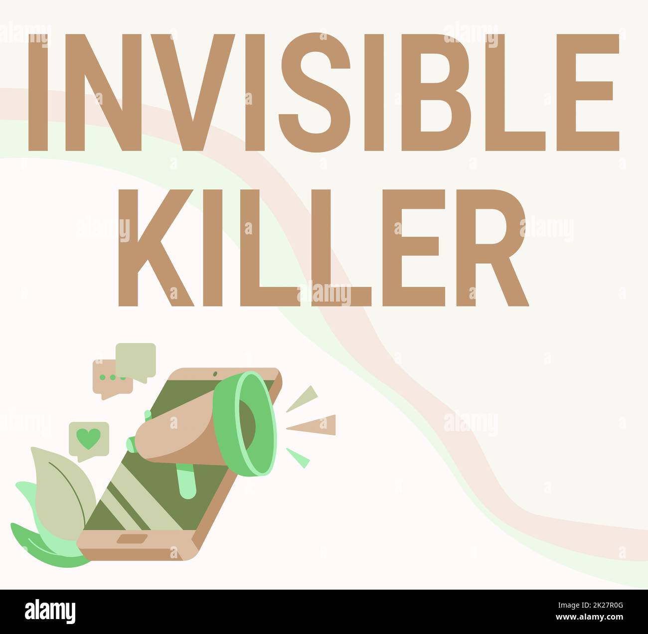 Hand writing sign Invisible Killer. Word for presence into the air of a ...