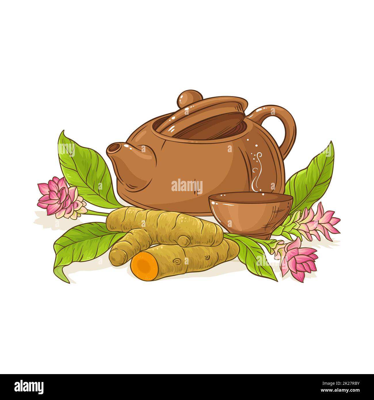 turmeric tea illustration Stock Photo Alamy