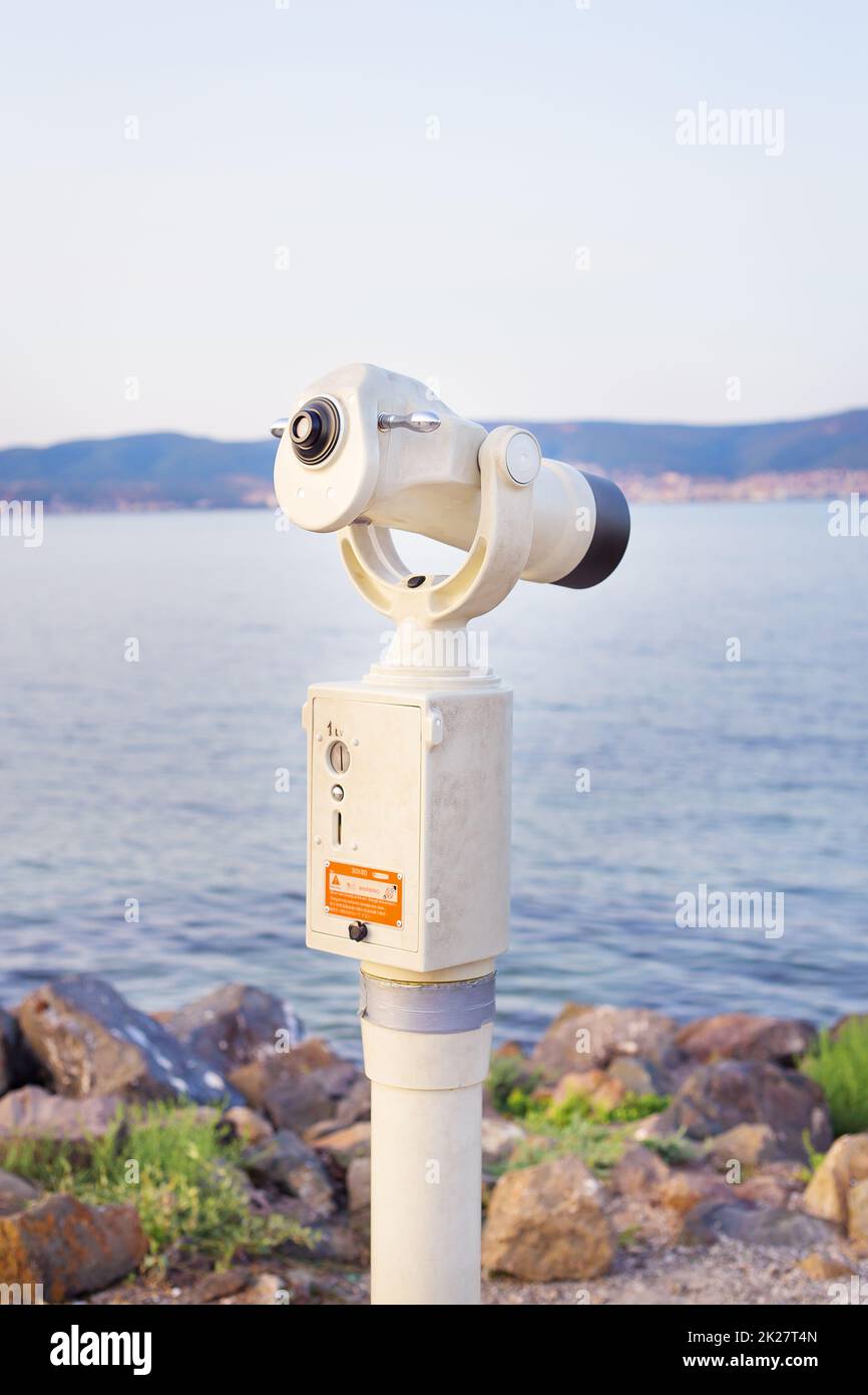 Telescope on the sea-summer, sun, sea, beach Stock Photo