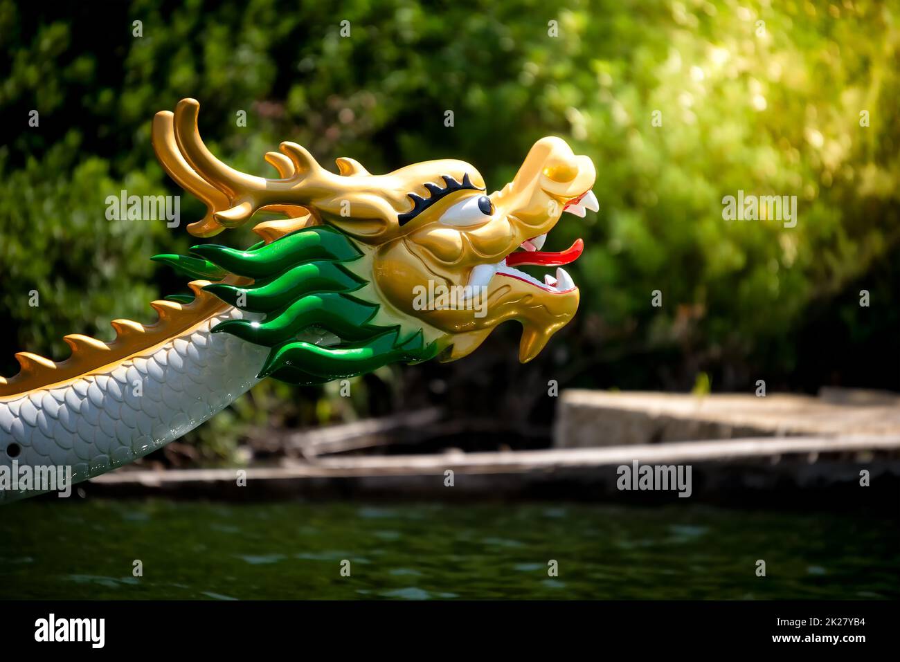 Side view of traditional dragon boat head Stock Photo Alamy