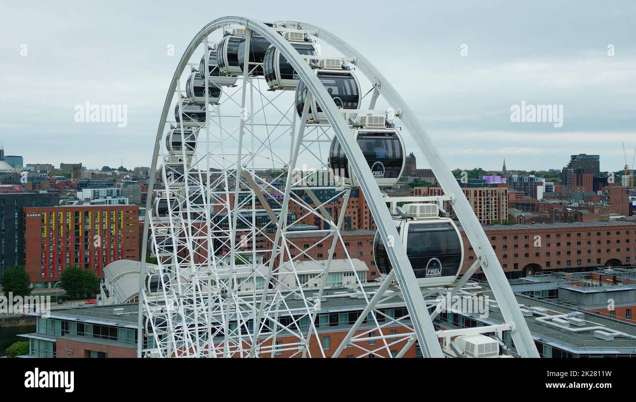 Wheel of Liverpool - the famous Ferris Wheel at Albert Dock - LIVERPOOL, UK - AUGUST 16, 2022 Stock Photo