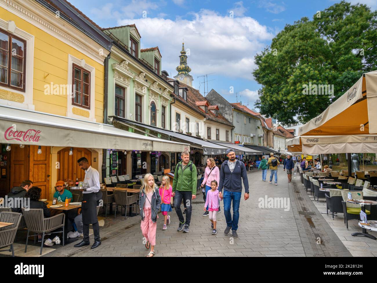 Cafes, bars and restaurants on Ulica Ivana Tkalčića in the old town, Zagreb, Croatia Stock Photo