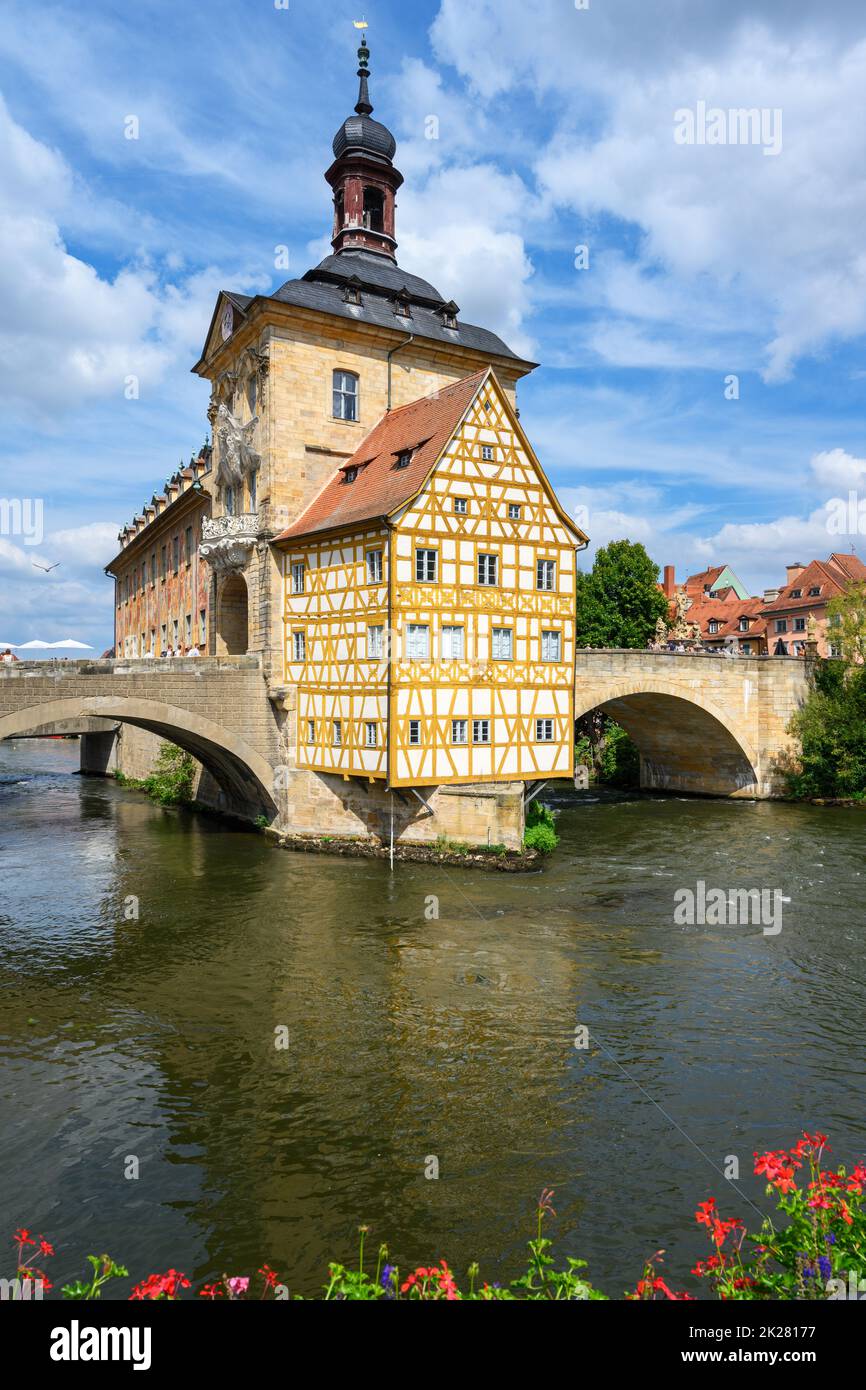 The Altes Rathaus from the  Geyerswörthsteg, Bamberg, Bavaria, Germany Stock Photo