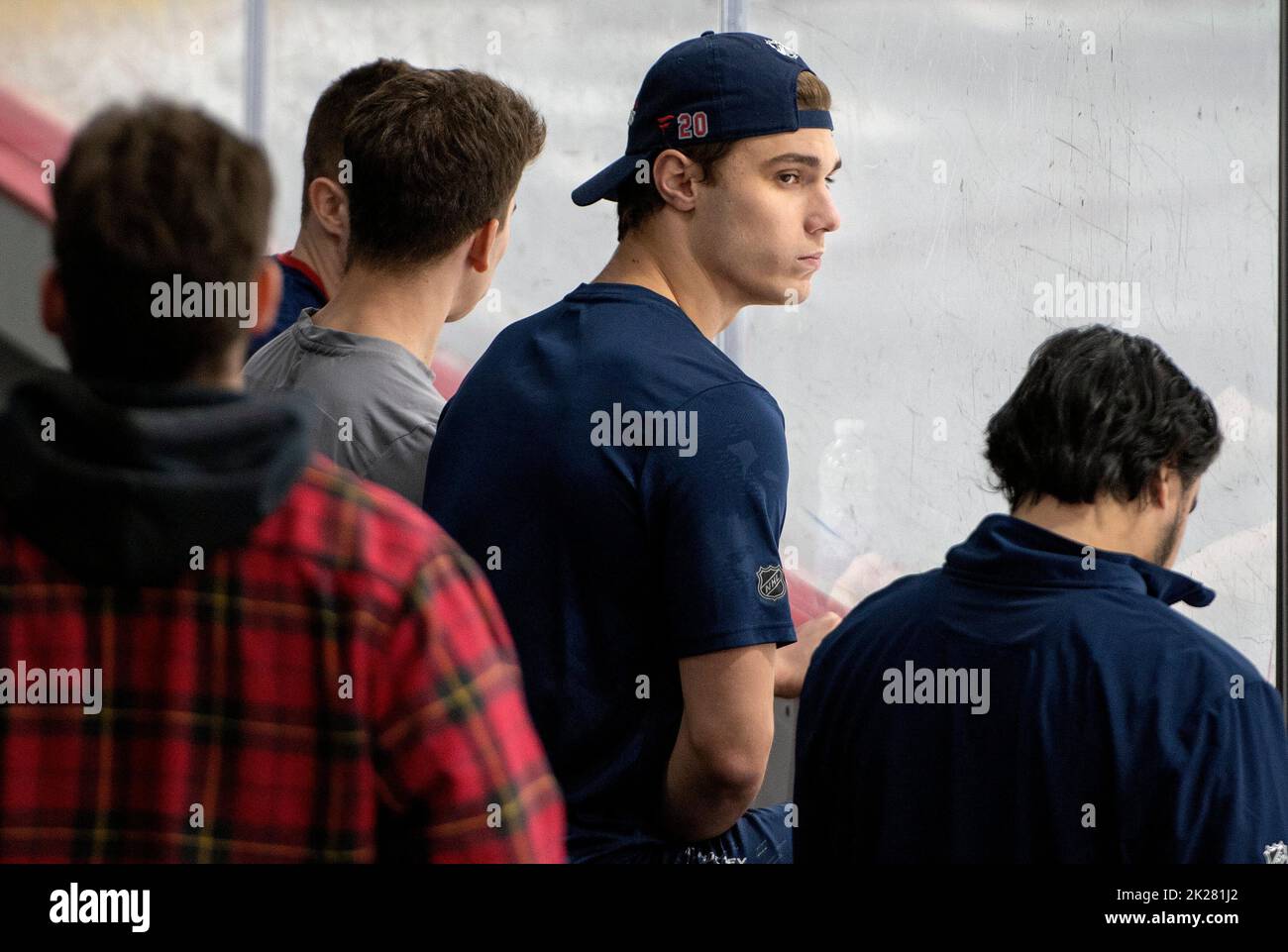 September 22, 2022, Brossard, PQ, CANADA Juraj Slafkovsky watches