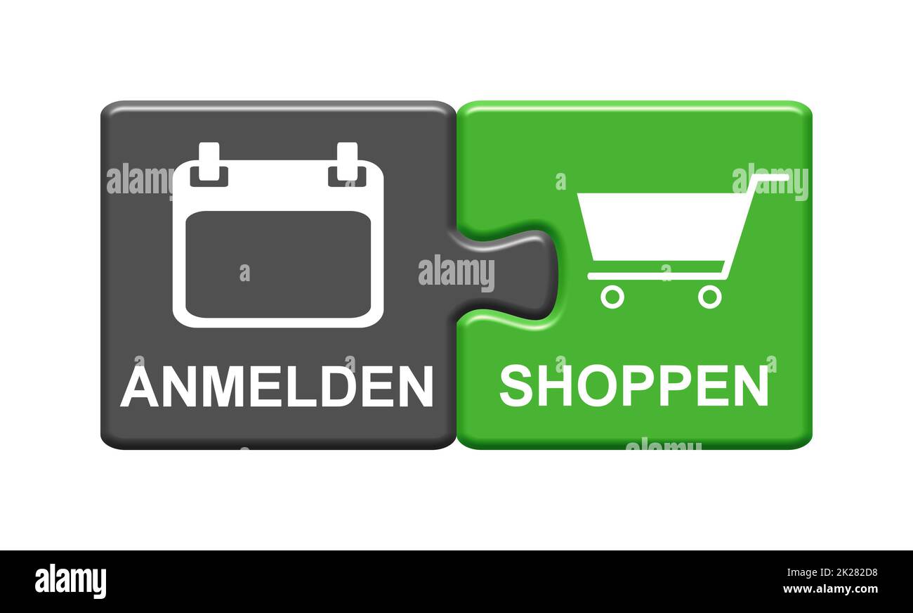 Register for shopping Registration and Shoppen in german language