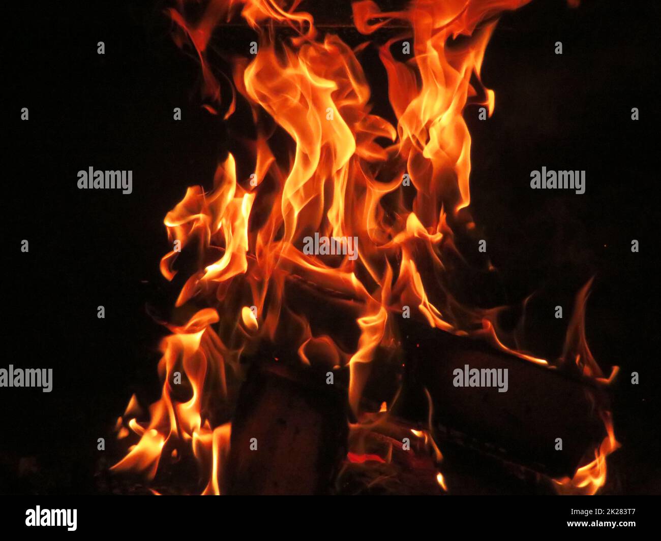 bonfire fire heat hot flame burn incandescent wood fireplace ash Stock