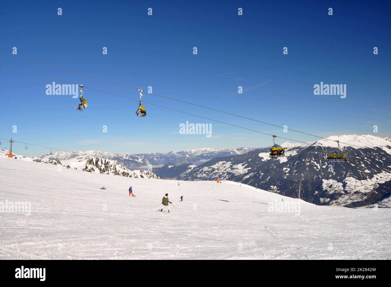 Skiing in Austria Stock Photo