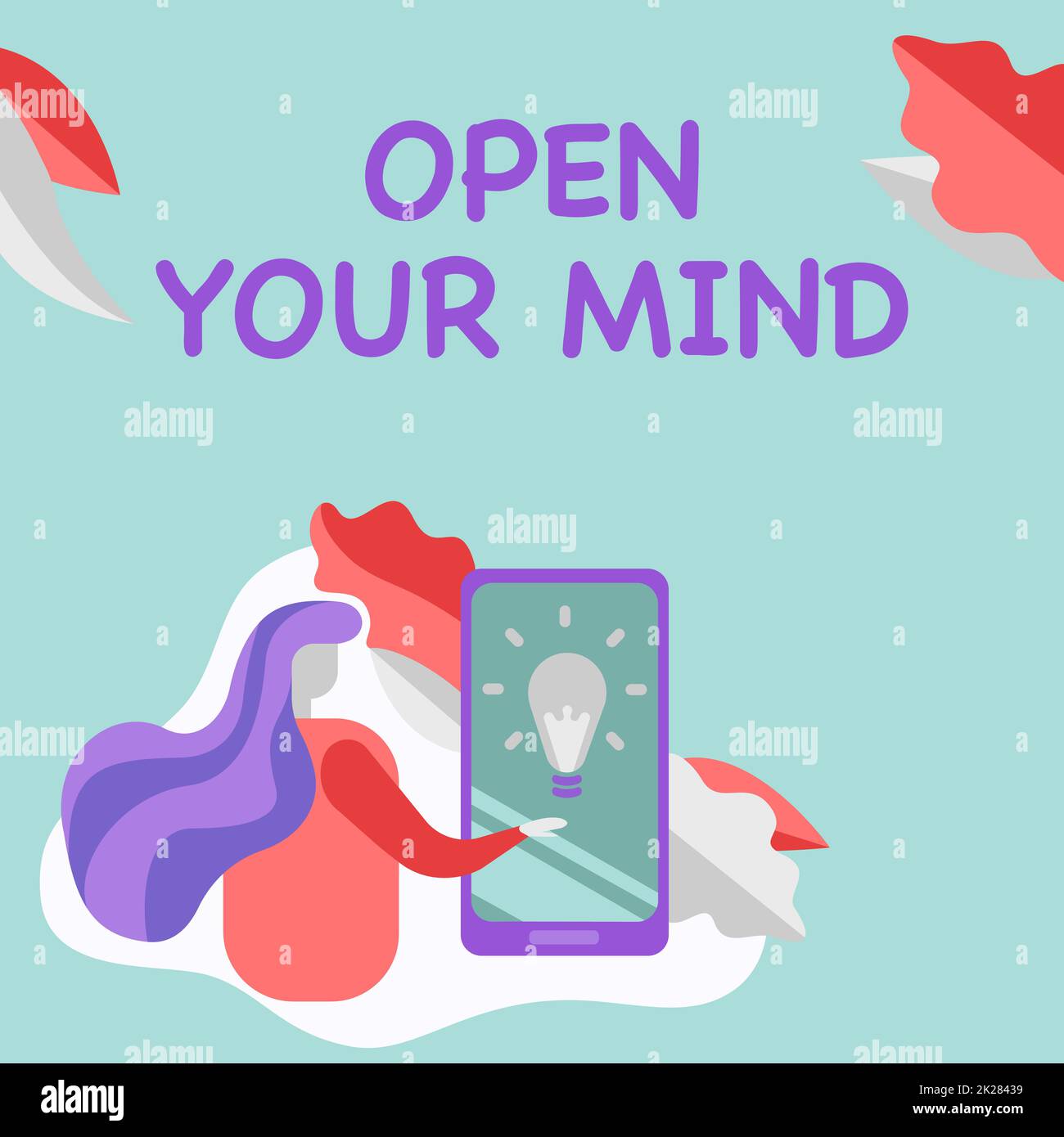 Text caption presenting Open Your Mind. Internet Concept Be openminded ...
