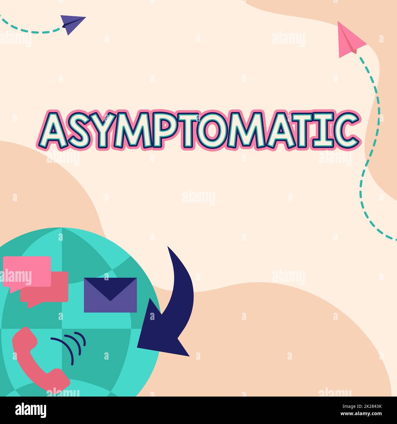Inspiration showing sign Asymptomatic. Concept meaning a condition or a person producing or showing no symptoms Internet Network Drawing With Colorful Messaging S. Stock Photo
