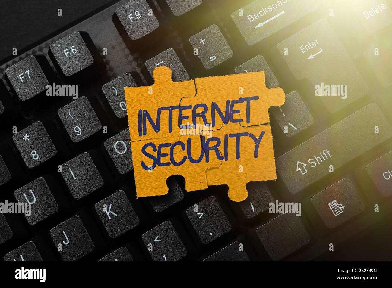 Text sign showing Internet Security. Conceptual photo process to protect against attacks over the Internet Connecting With Online Friends, Making Acquaintances On The Internet Stock Photo