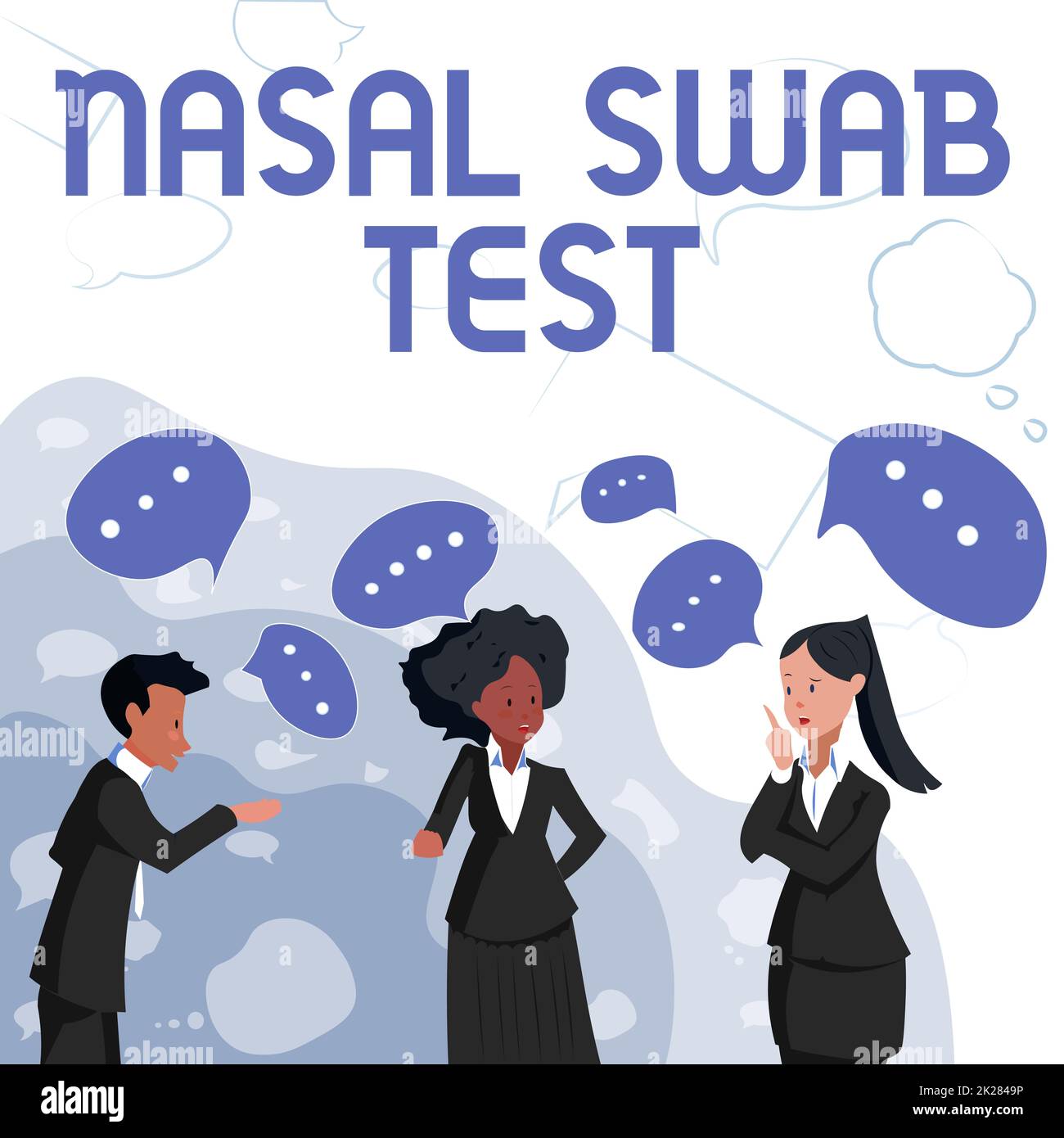 Text caption presenting Nasal Swab Test. Internet Concept diagnosing an upper respiratory tract infection through nasal secretion Illustration Of Partners Building New Wonderful Ideas For Skills Improvement. Stock Photo