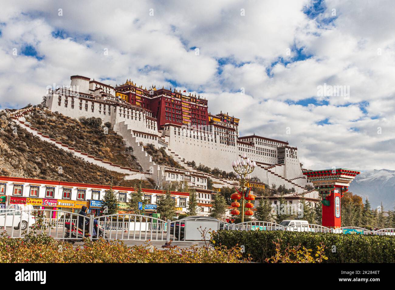 The Potala Palace in Lhasa, Tibet, was the chief residence of the current Dalai Lama until His Holiness fled to India during the 1959 Tibetan uprising Stock Photo