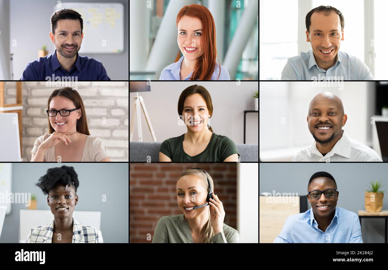 Online Video Conference Meeting Group Call Screen Stock Photo - Alamy