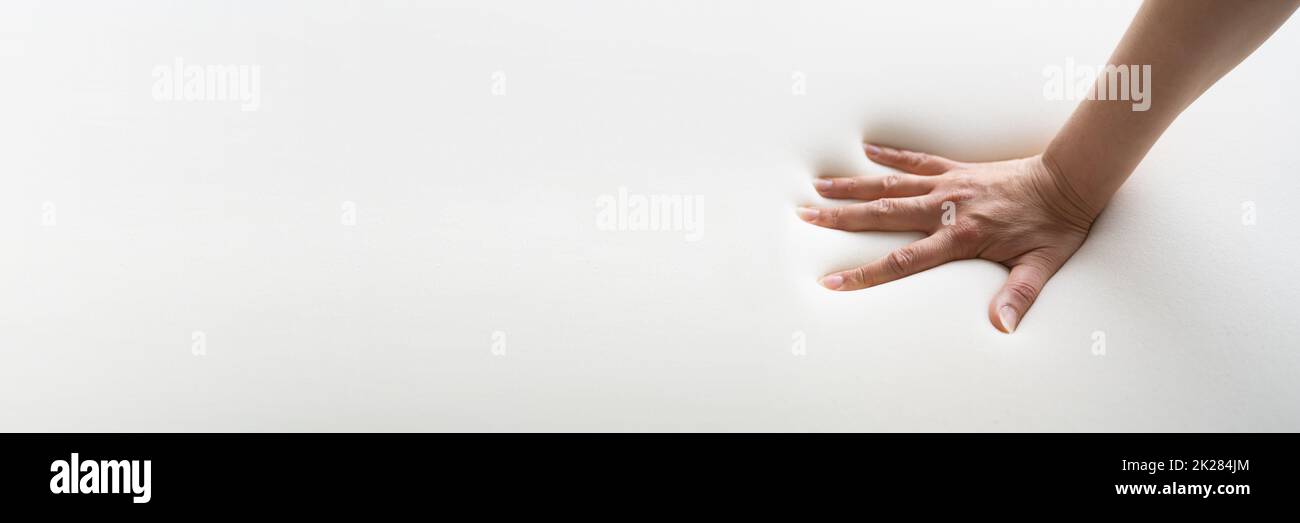 Testing Orthopedic Memory Foam Core Mattress Stock Photo Alamy