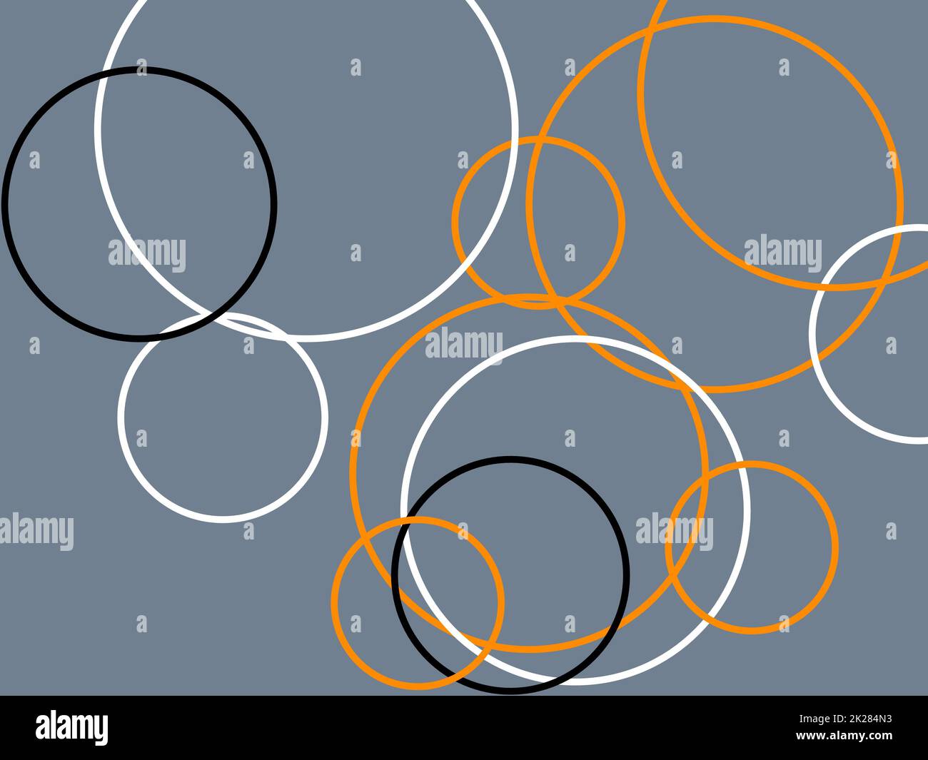 Abstract orange white grey circles with slate gray background Stock ...