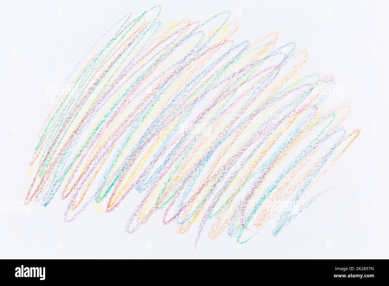 Multi color hand crayon drawing Stock Photo
