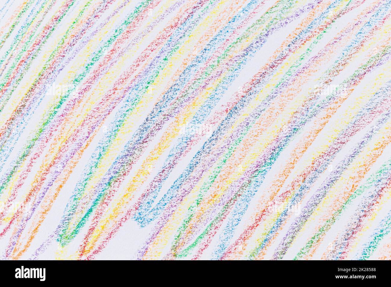 Multi color hand crayon drawing Stock Photo