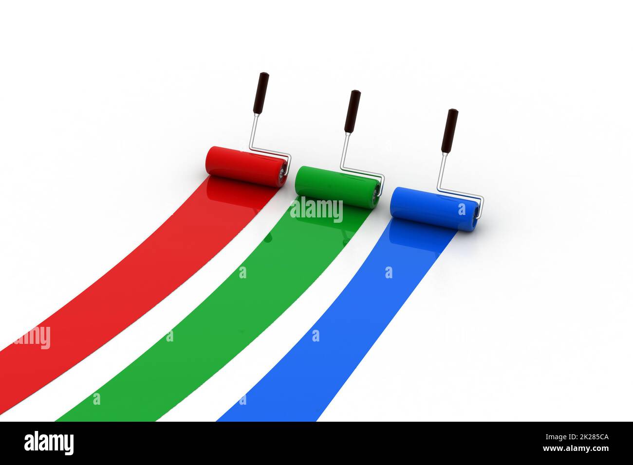 Roller brush with rgb color Stock Photo