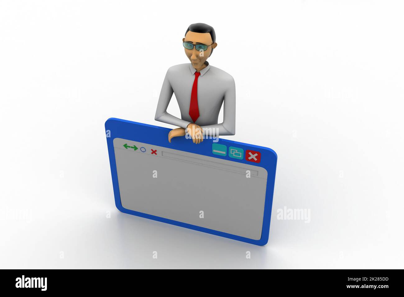 Man showing browser window Stock Photo - Alamy
