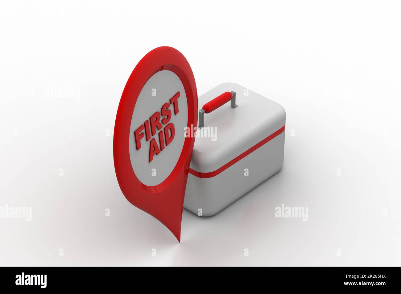 First aid kit with map locator Stock Photo