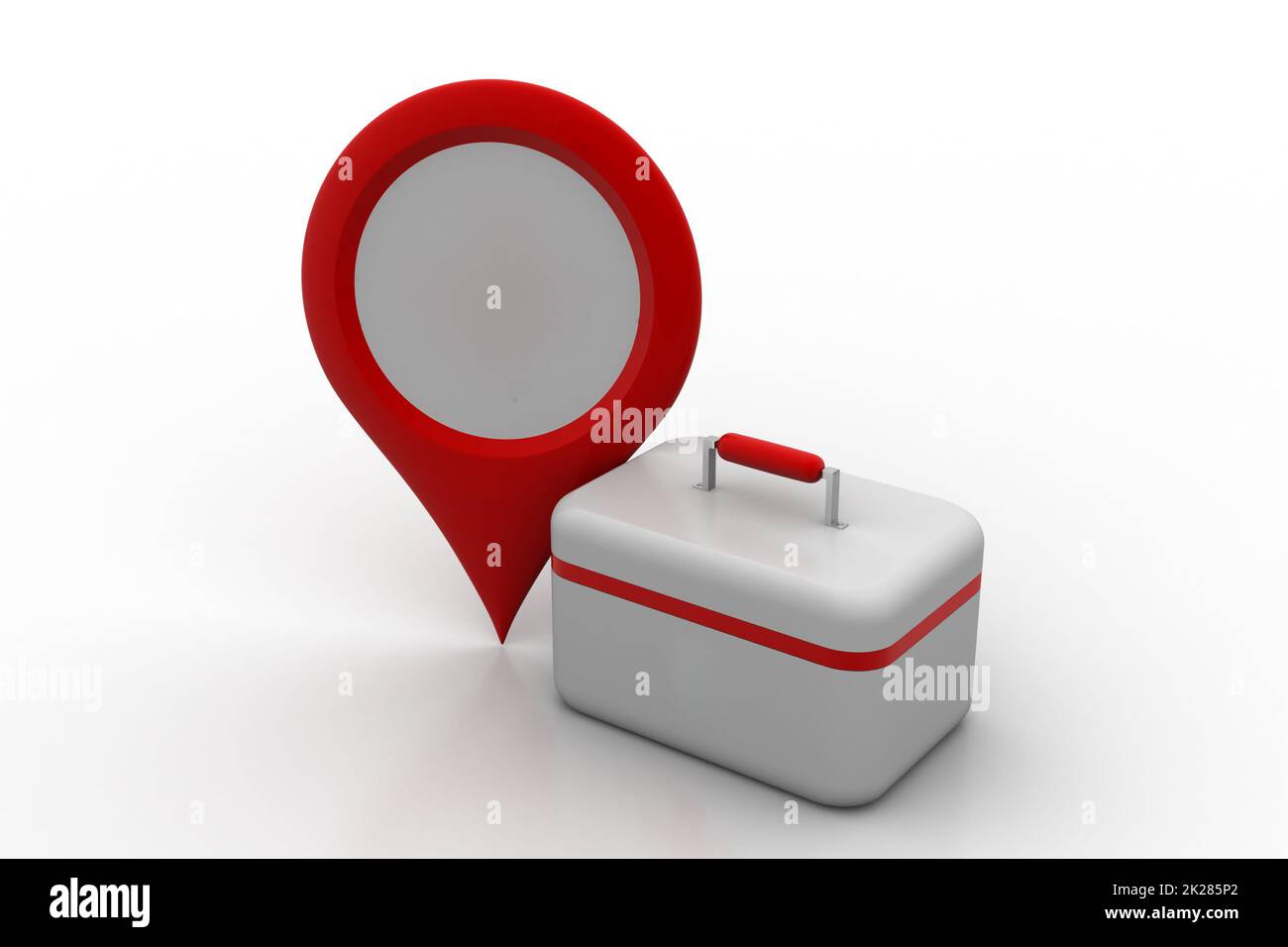 First aid kit with map locator Stock Photo