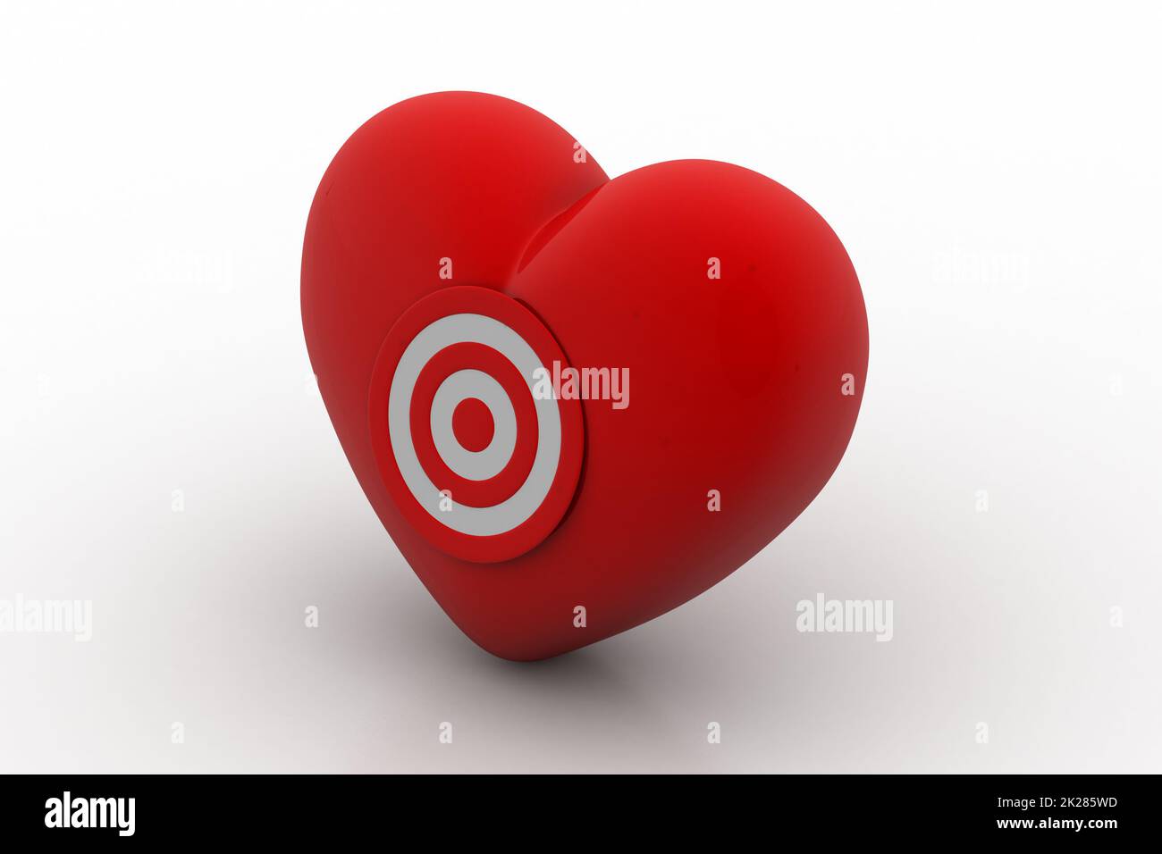 Red Heart  with target icon Stock Photo