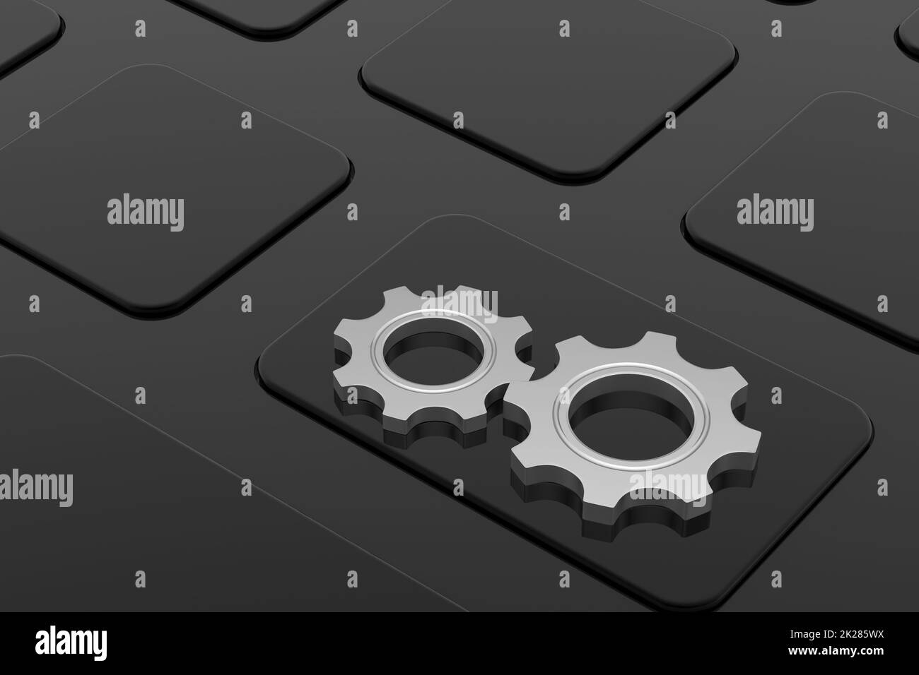 Computer Key board with gear Stock Photo Alamy