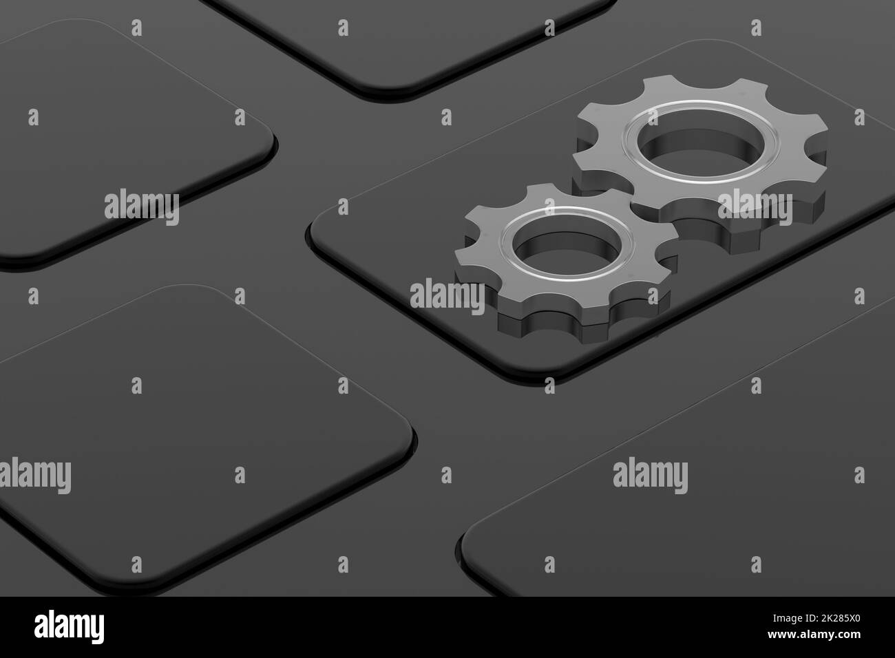 Computer Key board with gear Stock Photo Alamy