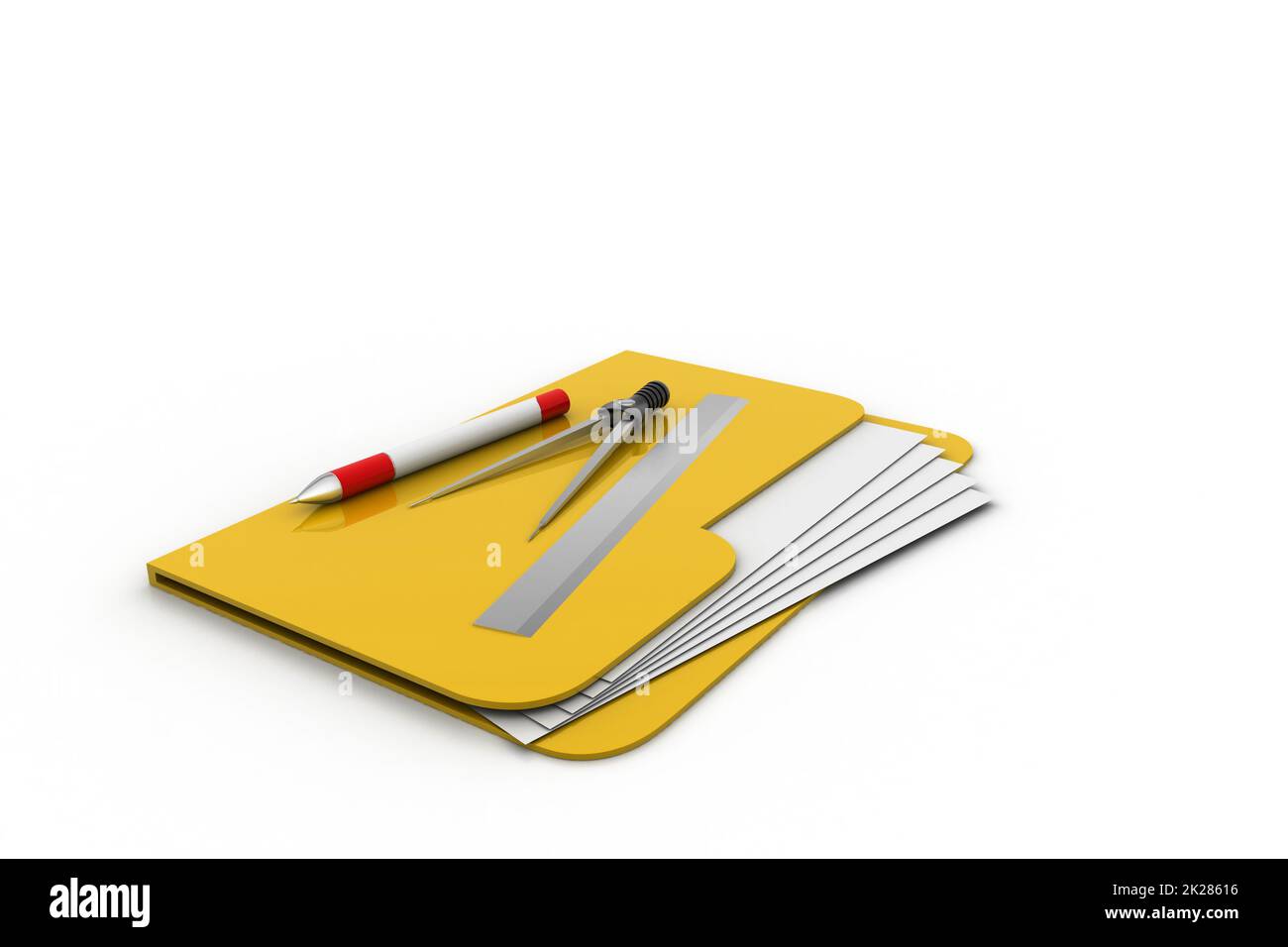 Computer file folder with scale and divider Stock Photo Alamy