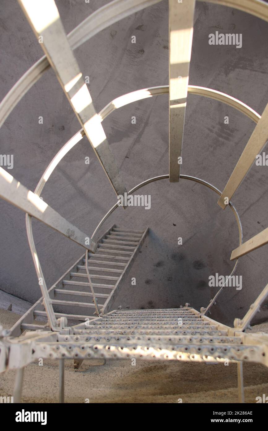 Safety bracket on a ladder in an excavation Stock Photo Alamy