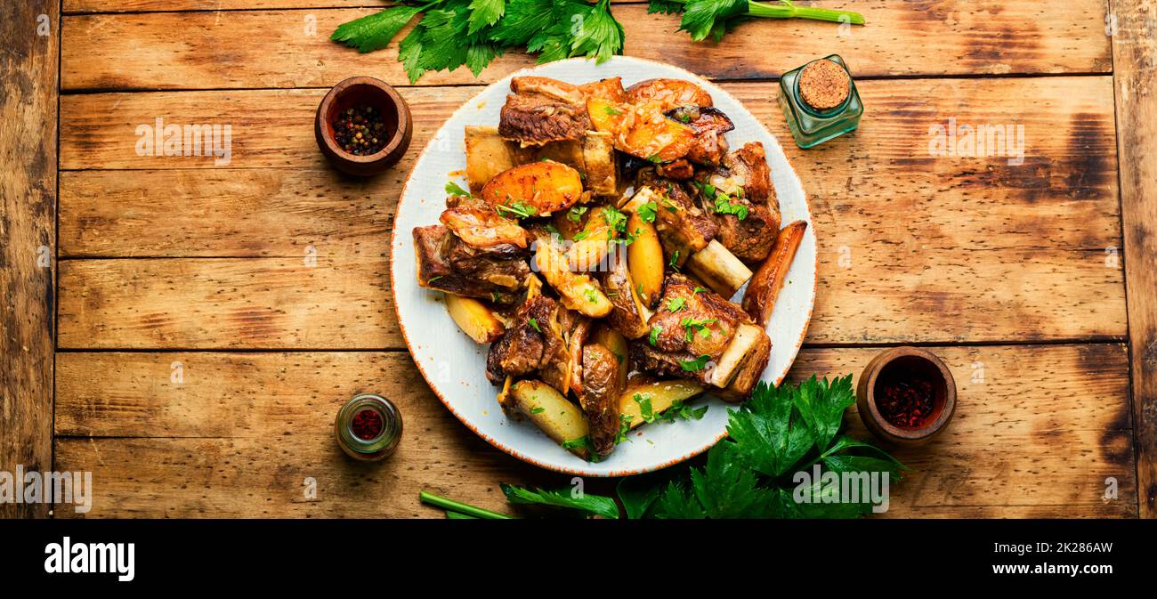 Beef stew with potatoes Stock Photo Alamy