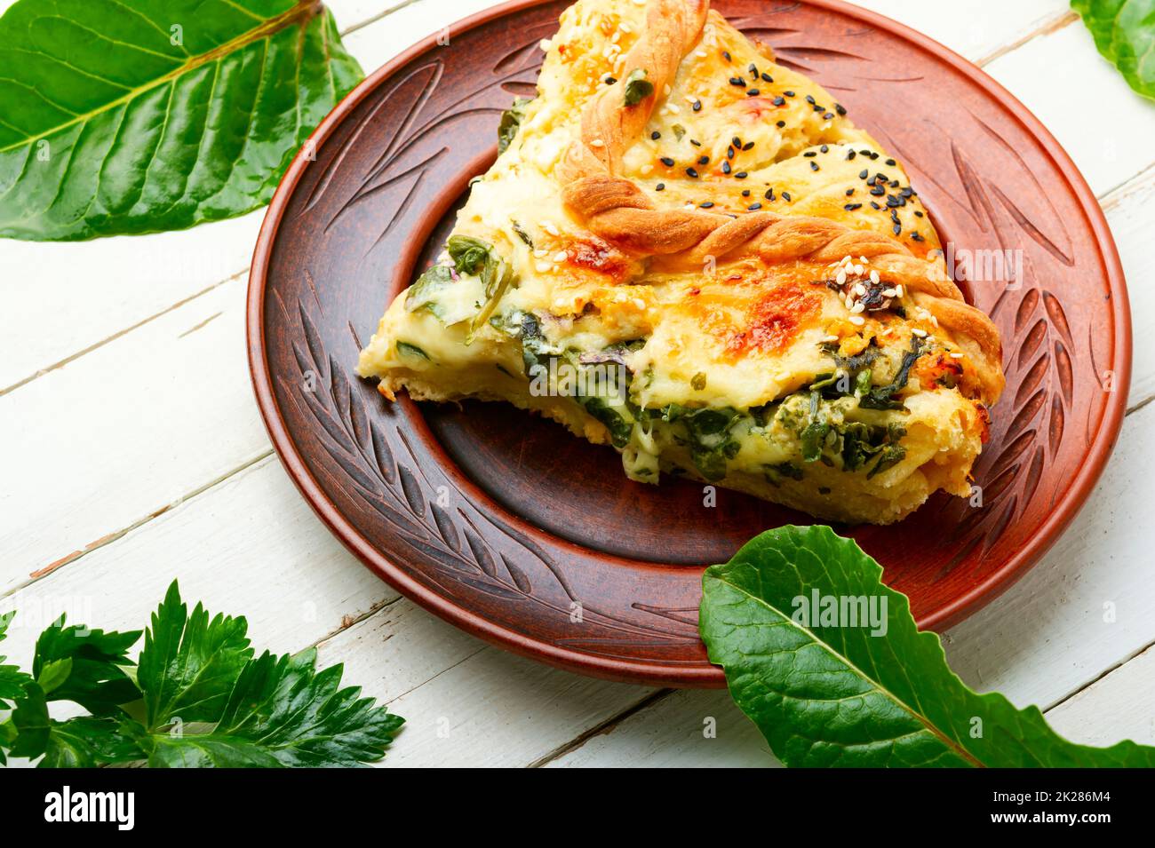 Homemade cheese pie, macro Stock Photo