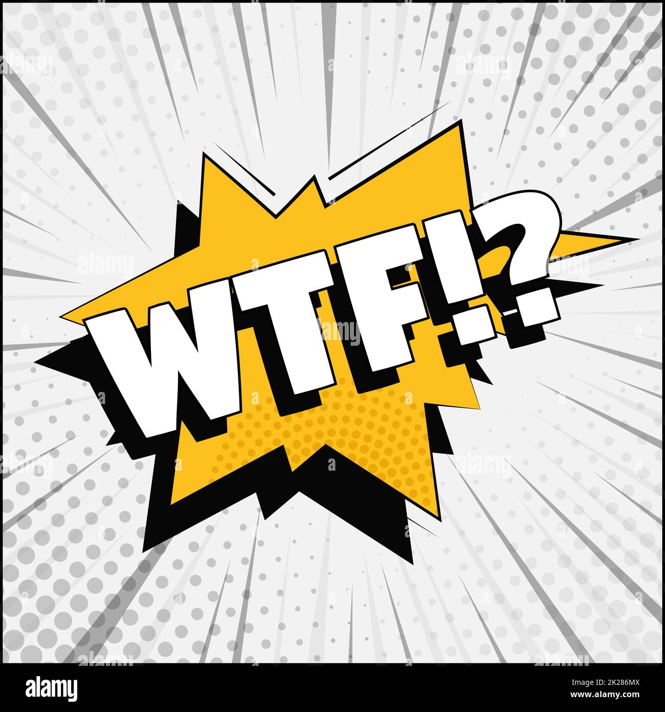 Comic lettering WTF on white background - Vector Stock Photo - Alamy