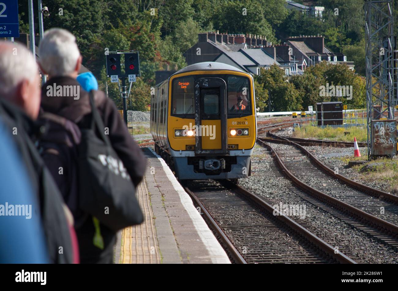 People waiting for the train at the Kent Station. Cork City. Ireland Stock Photo Alamy