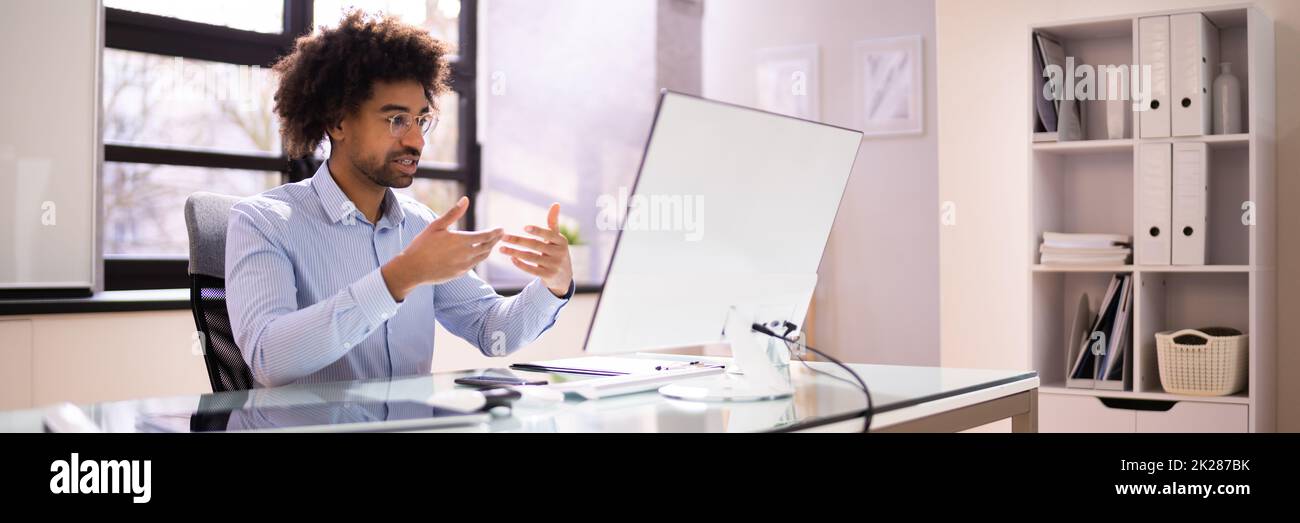 Online Video Conference Business Training Webinar Stock Photo