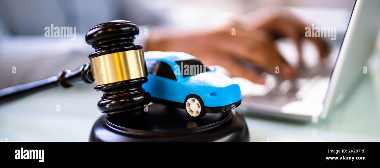 Automobile Court And Car Liability Judge Stock Photo