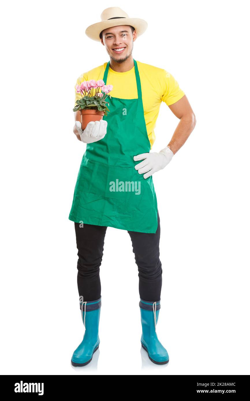 Gardener gardner flower gardening garden occupation full body portrait