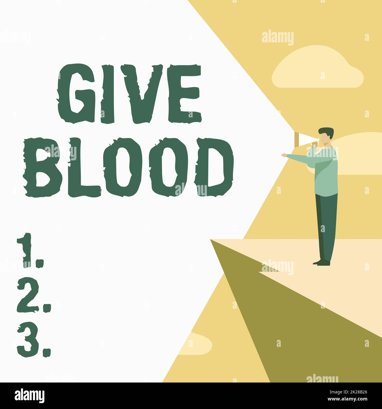 Voluntarily Drawing Hand writing sign Give Blood. Internet Concept person voluntarily has ...