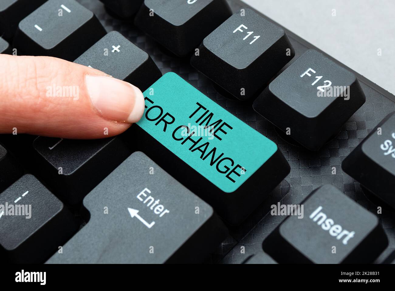 Conceptual caption Time For Change. Business idea Changing Moment Evolution New Beginnings Chance to Grow Typing New Email Titles Concept, Drafting Internet Article Ideas Stock Photo