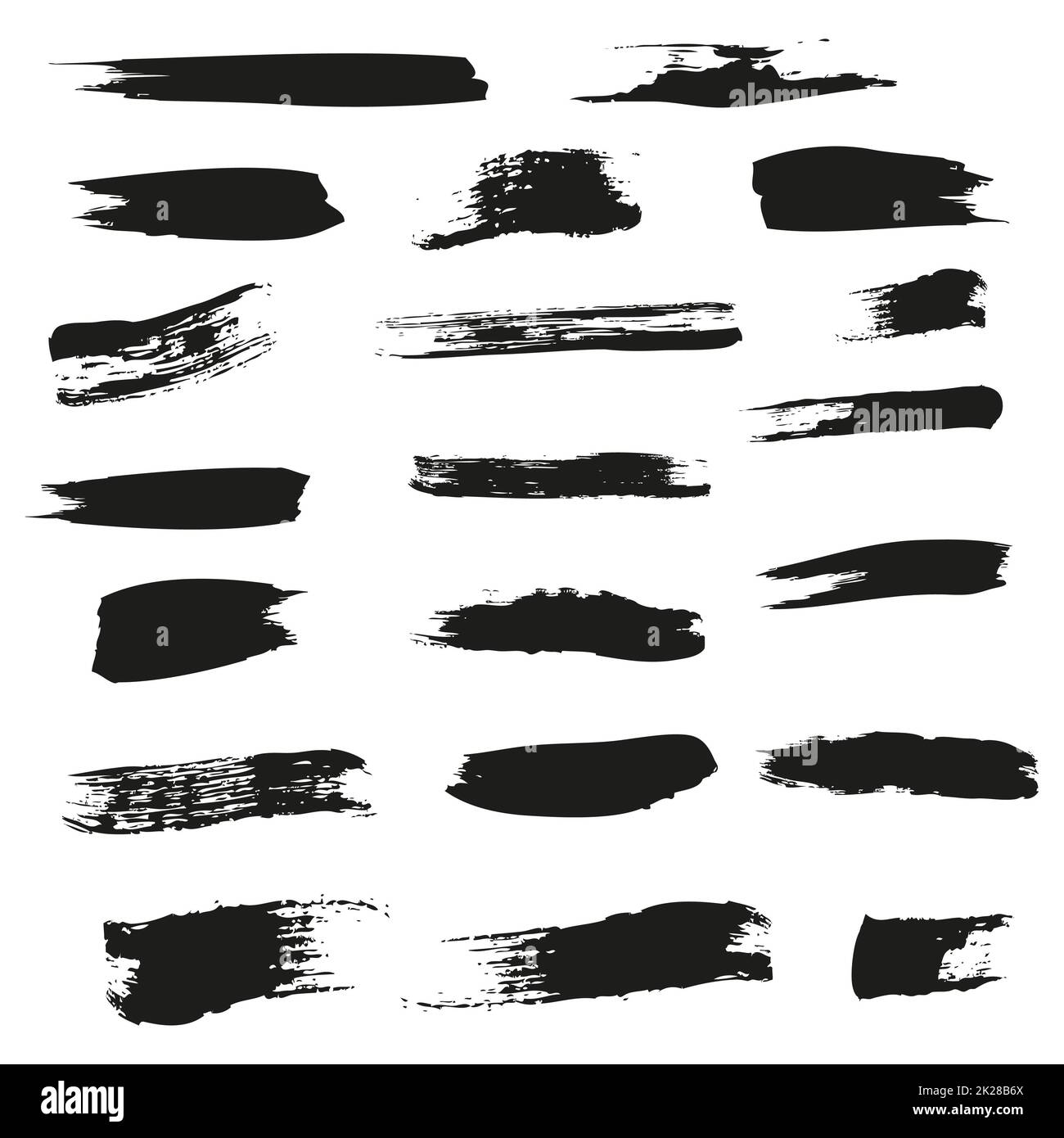 Different strokes of black paint on a white background - Vector Stock ...