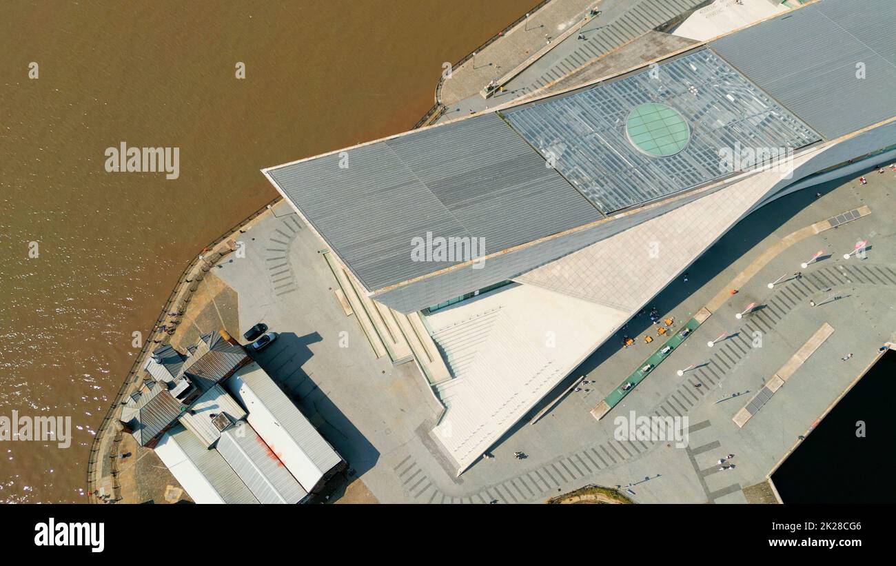 Museum of Liverpool at Pier Head - aerial view - LIVERPOOL, UNITED KINGDOM - AUGUST 16, 2022 Stock Photo