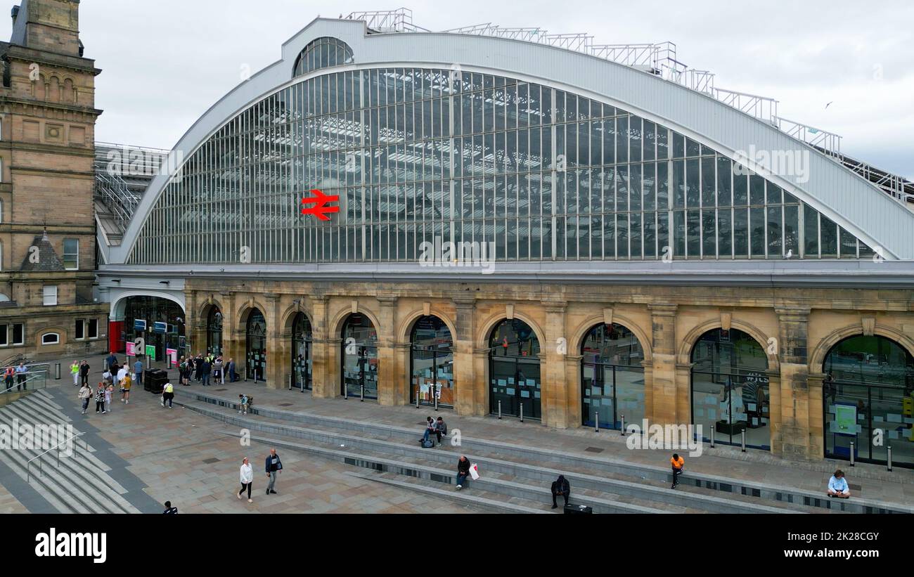 Liverpool Lime Street Station - the main train station from above - LIVERPOOL, UK - AUGUST 16, 2022 Stock Photo