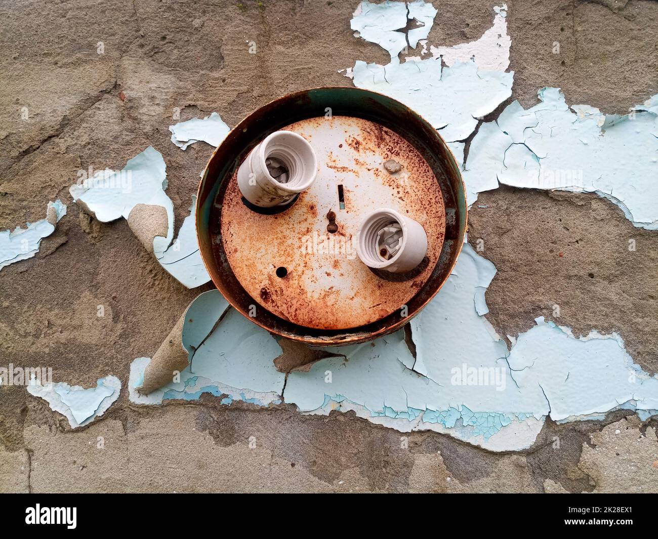 Old wall lamp with lamp holders Stock Photo Alamy
