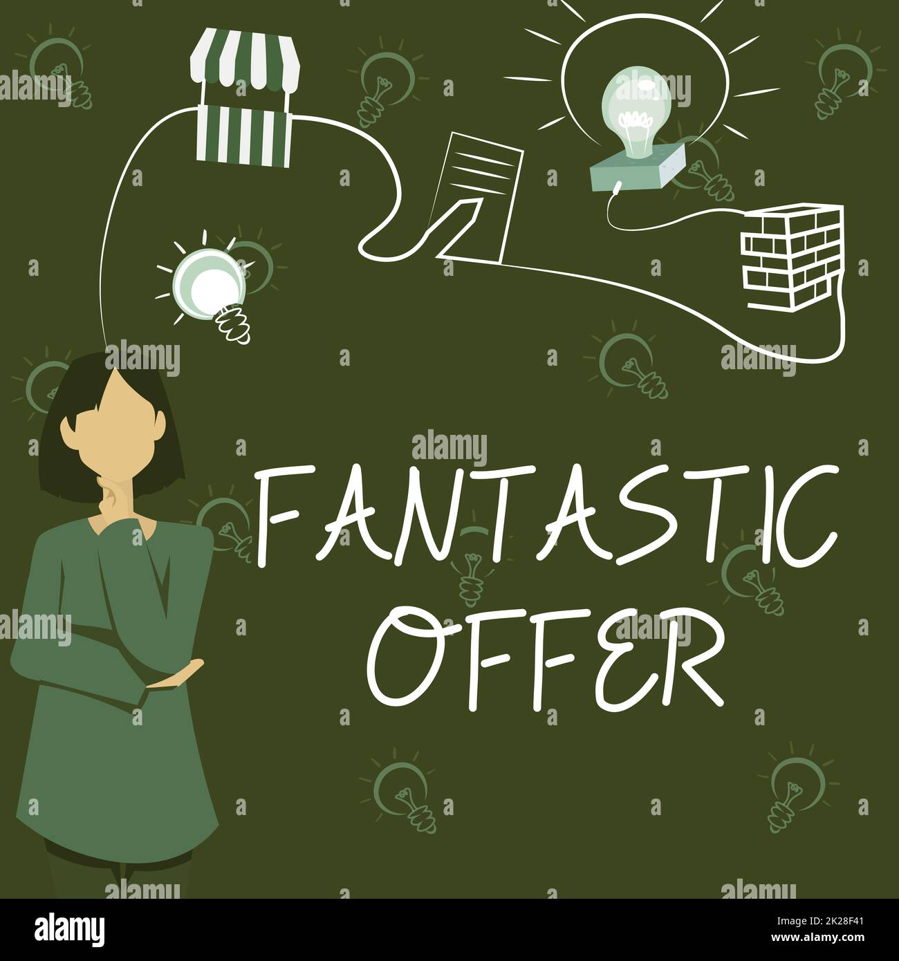 Sign displaying Fantastic Offer. Word Written on the seller accepts ...