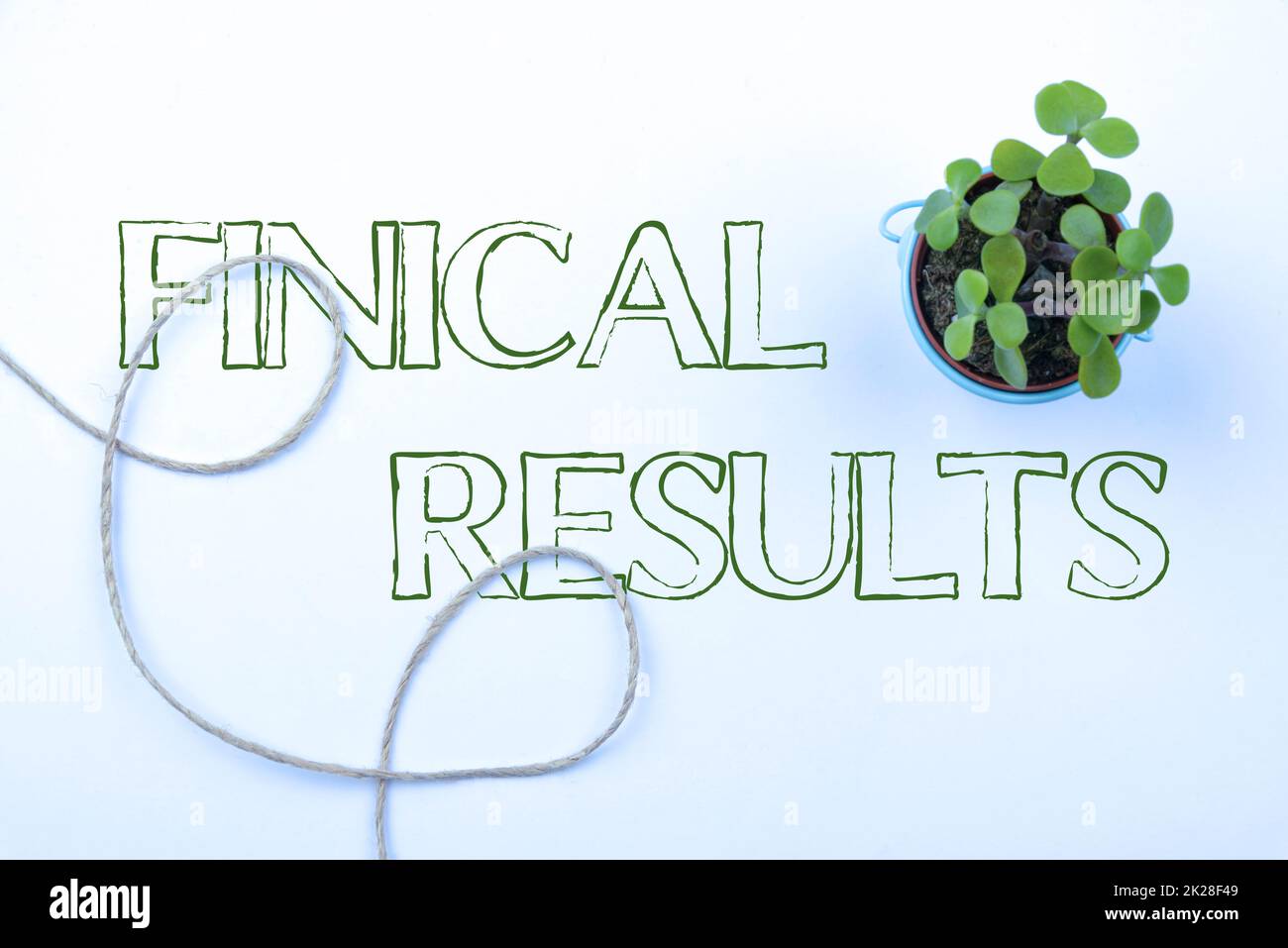 Hand writing sign Finical Results. Concept meaning written records that